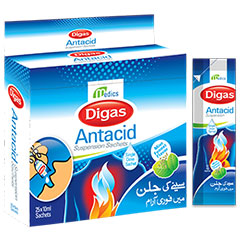 Digas Antacid Suspension Sachet 10ml - BOX