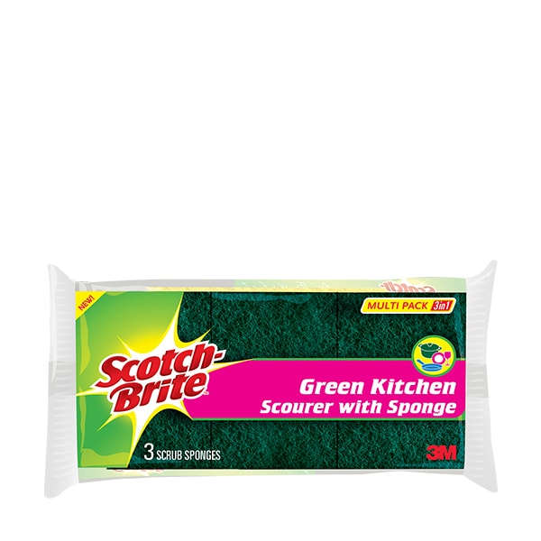 Scotch Brite Scourer with Sponge Multi Pack 3IN1