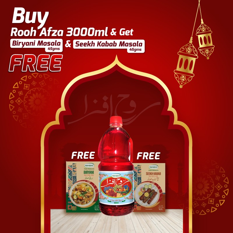 Buy Rooh Afza 3000ml & Get Biryani Masala 45gms & Seekh Kabab Masala 45gms FREE