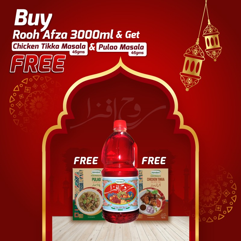 Buy Rooh Afza 3000ml & Get Pulao Masala 45gms & Chicken Tikka Masala 45gm FREE