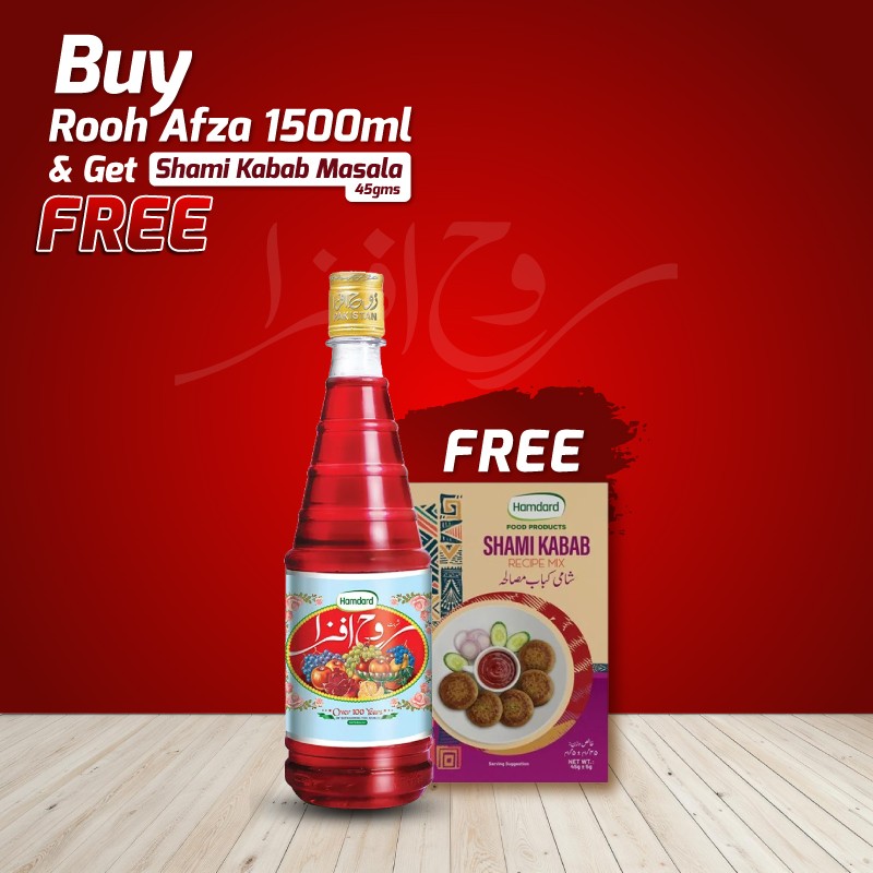 Buy Rooh Afza 1500ml & Get Shami Kabab Masala 45gms FREE