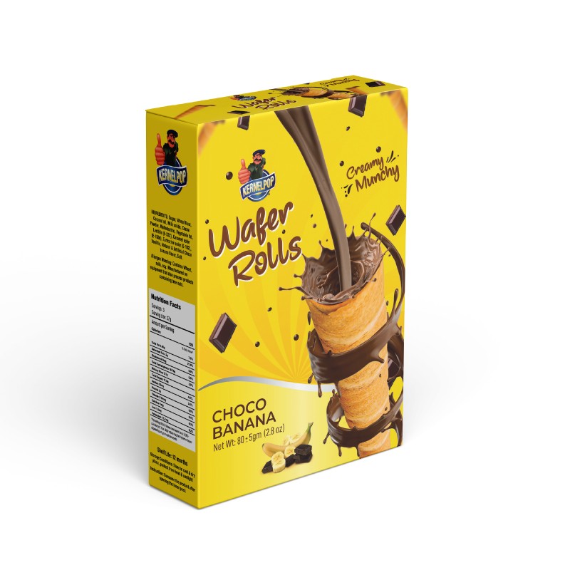 Kernelpop Choco Banana Wafer Rolls Box