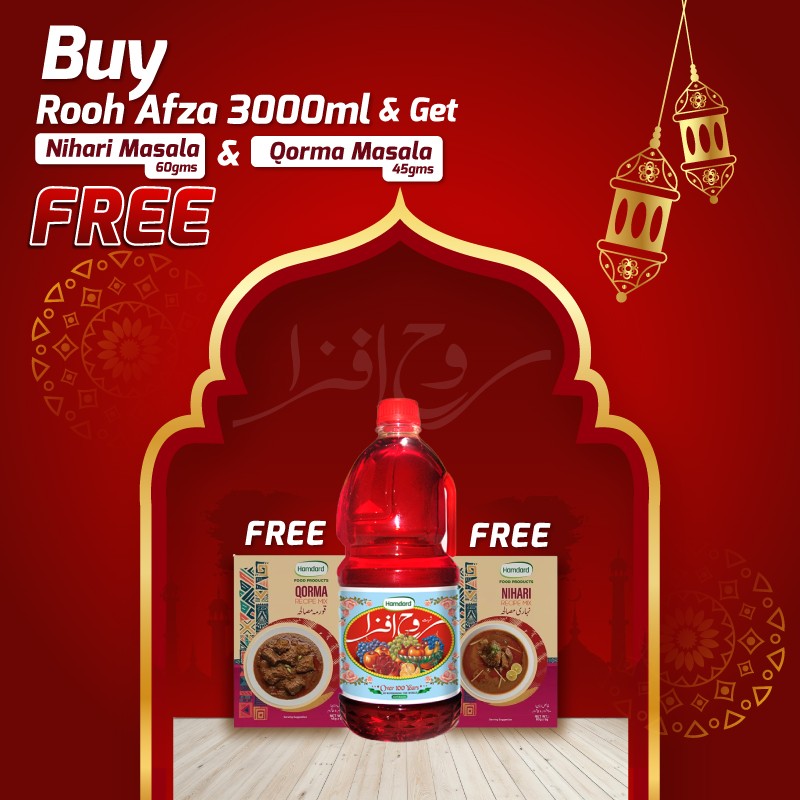 Buy Rooh Afza 3000ml & Get Nihari Masala 60gms & Qorma Masala 45gms FREE
