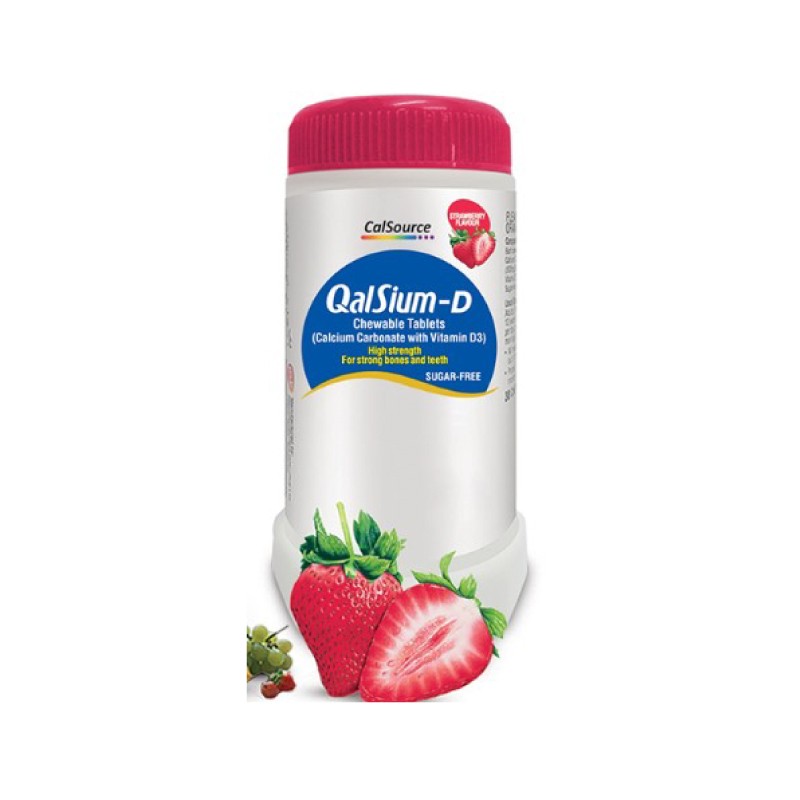 Qalsium-D Chew Tablets Strawberry T40