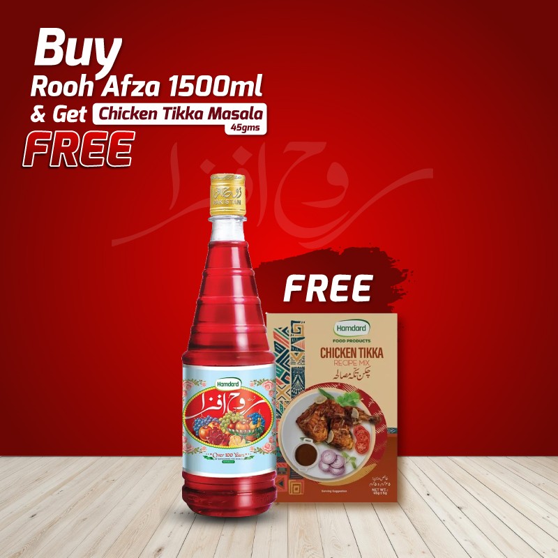 Buy Rooh Afza 1500ml & Get Chicken Tikka Masala 45gm FREE