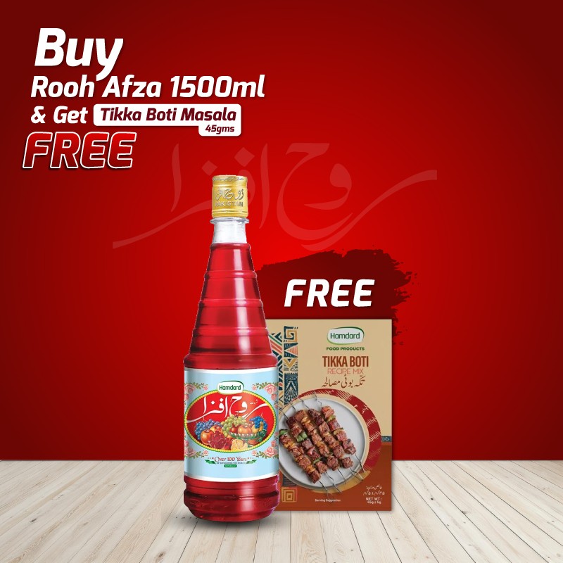 Buy Rooh Afza 1500ml & Get Tikka Boti Masala 45gm FREE